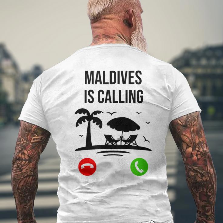 Maldives Calls Souvenir Holiday Travel Summer T-Shirt mit Rückendruck Geschenke für alte Männer