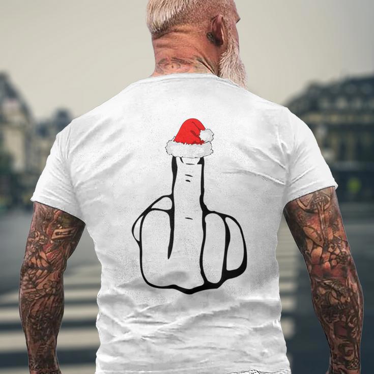 Middle Finger Jolly As Fuck Adult Joke Offensive Christmas T-Shirt mit Rückendruck Geschenke für alte Männer