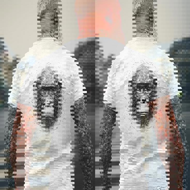 Mono Animal Zoológico Arte Mono Camiseta Hombre Estampado Espalda Regalos para ancianos