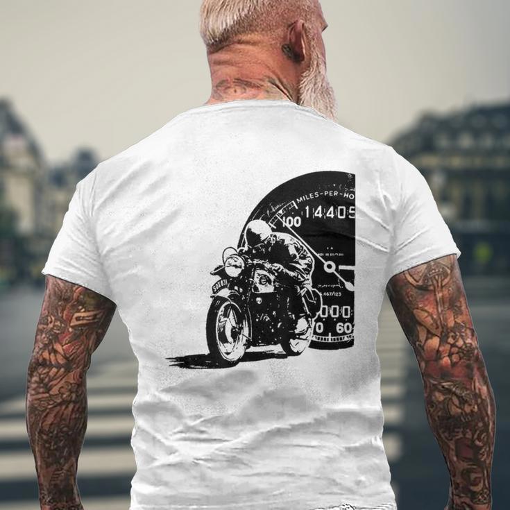 Motorcycle Heartbeat Biker Line Frequency Motorcycle T-Shirt mit Rückendruck Geschenke für alte Männer