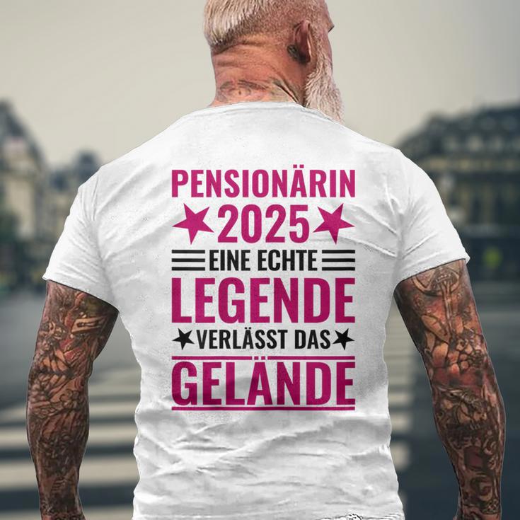 Pensionärin 2025 Eine Echte Legendeerlässt Das Gelände German Langu T-Shirt mit Rückendruck Geschenke für alte Männer