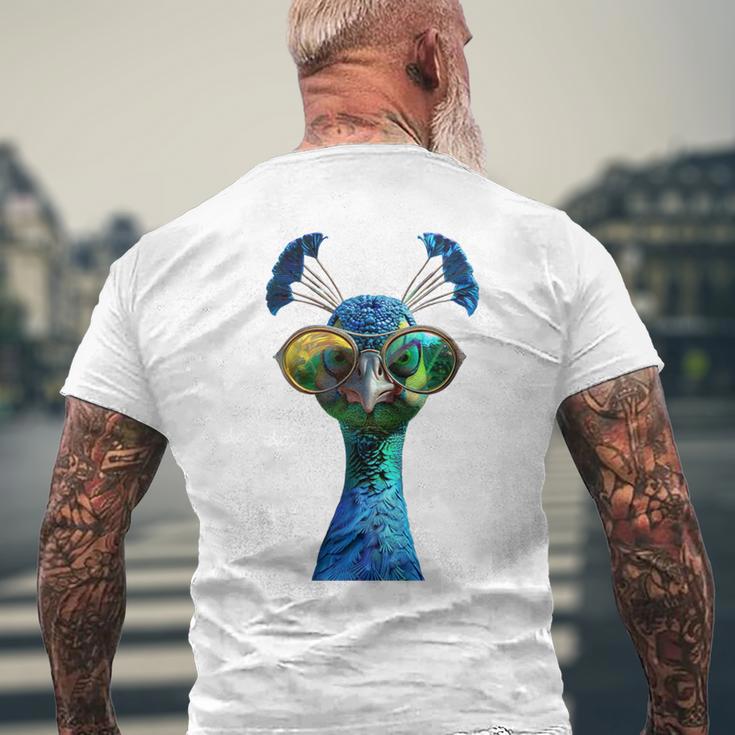 Pfau Motiv Blauer Pfau Pfauen Peacock Rad Pfauenrad Pfau T-Shirt mit Rückendruck Geschenke für alte Männer