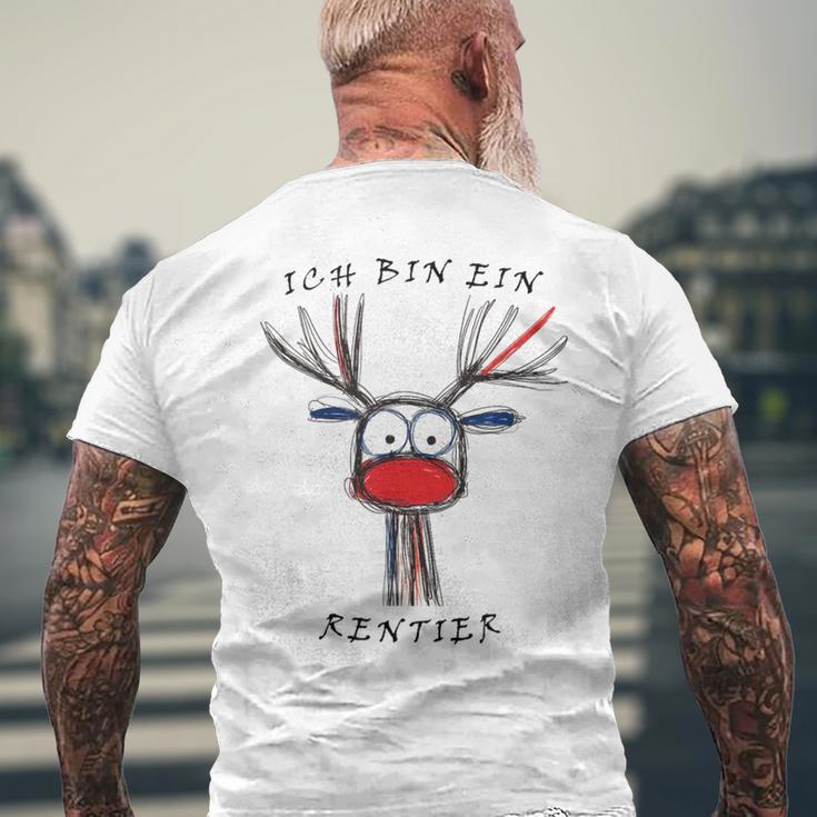 I Am A Reindeer Fun Christmas Gray T-Shirt mit Rückendruck Geschenke für alte Männer