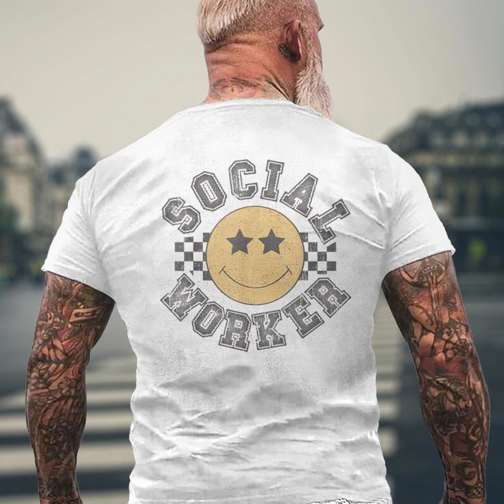 Retro Social Worker Caseworker Public Servant Social Work Men's T-shirt Back Print Gifts for Old Men