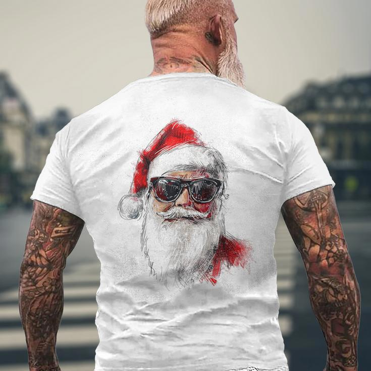 Santa Claus Christmas Graphic X-Mas Sunglasses Santa T-Shirt mit Rückendruck Geschenke für alte Männer