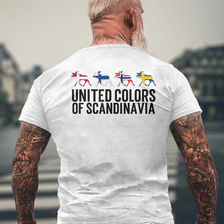 Scandinavia Flags Sweden Norway Denmark Finland T-Shirt mit Rückendruck Geschenke für alte Männer