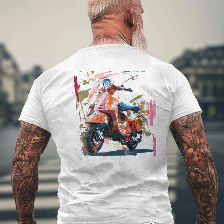 Scooter Moped Scooter Scooter Gray T-Shirt mit Rückendruck Geschenke für alte Männer