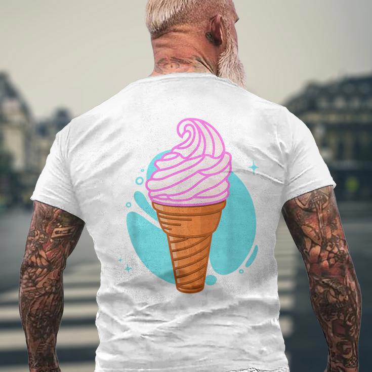 Soft Ice Cream In The Waffle Summer Ice Cream S T-Shirt mit Rückendruck Geschenke für alte Männer