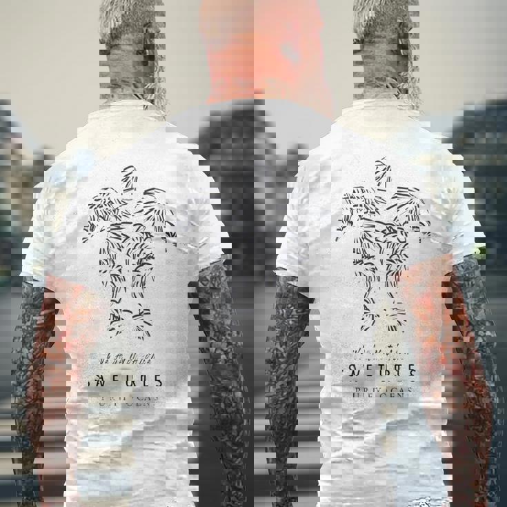 Surfing Turtle By Purify Oceans Save Turtles & Oceans Men's Back Print T-Shirt Gifts for Old Men