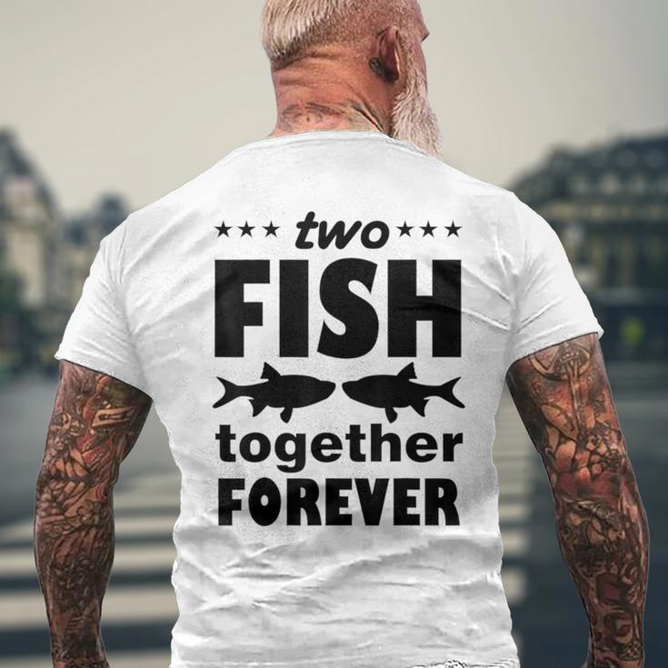 Two Fish Together Forever Angler T-Shirt mit Rückendruck Geschenke für alte Männer