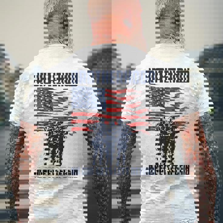 Veteran Brotherhood No One Left Behind Back Graphic Men's Back Print T-Shirt Gifts for Old Men
