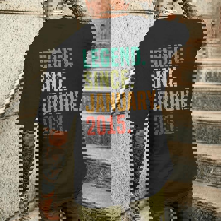 10 Years Old Legend Since January 2015 10Th Birthday Men's T-shirt Back Print Gifts for Him