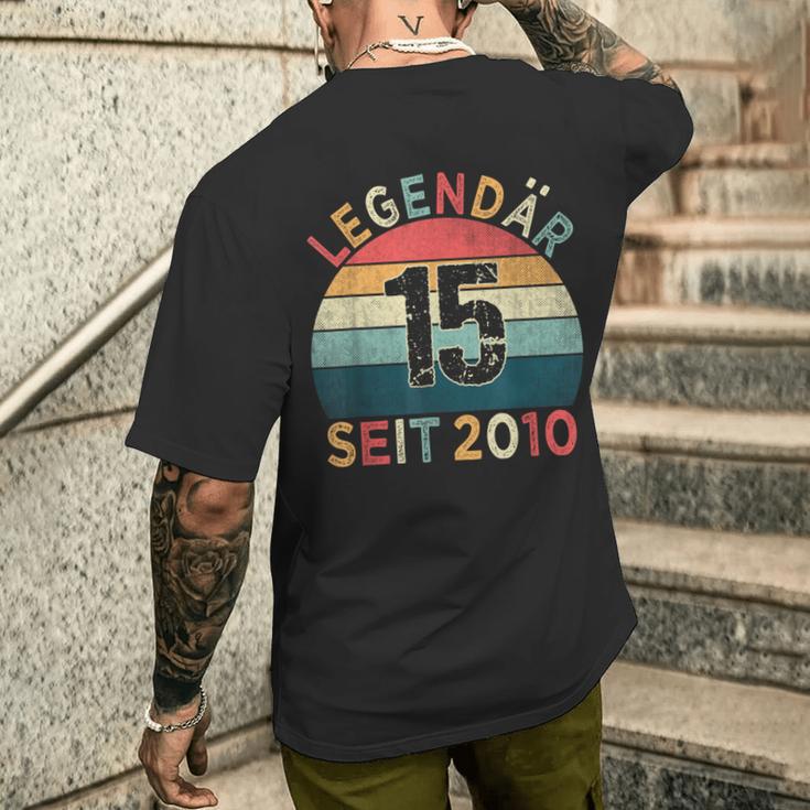 15Th Birthday Legendary Since 2010Intage 15 Years Old T-Shirt mit Rückendruck Geschenke für Ihn