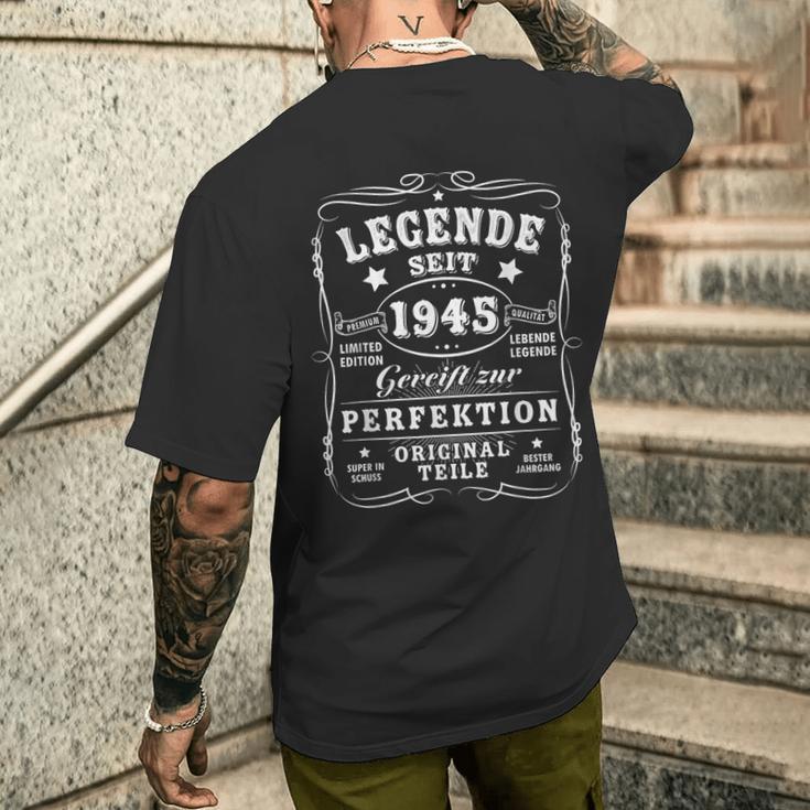 1945 Birthday Man 80Th Decoration 80S 80Th Birthday T-Shirt mit Rückendruck Geschenke für Ihn