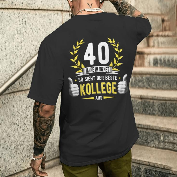 40 Jahre Dienst College Service Anniversary Company Anniversary Decorative T-Shirt mit Rückendruck Geschenke für Ihn