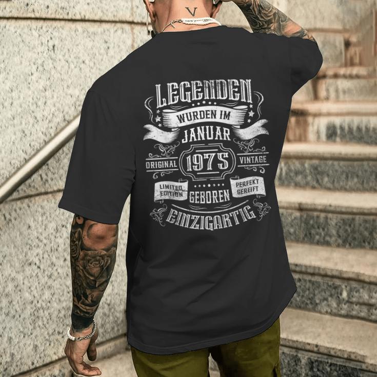 49Th Birthday Legends Were Born In January 1975 T-Shirt mit Rückendruck Geschenke für Ihn