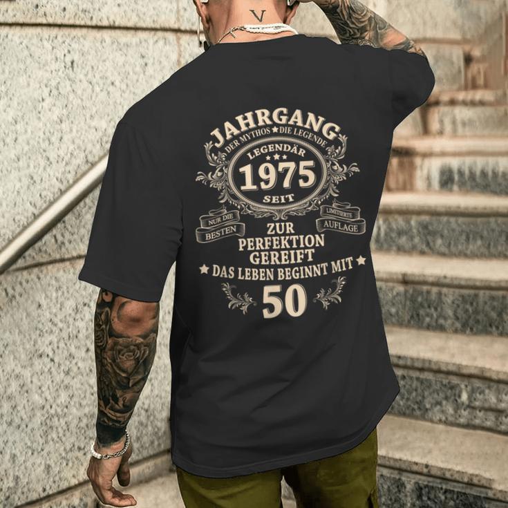 50Th Birthday Man Myth Legendintage 1975 T-Shirt mit Rückendruck Geschenke für Ihn