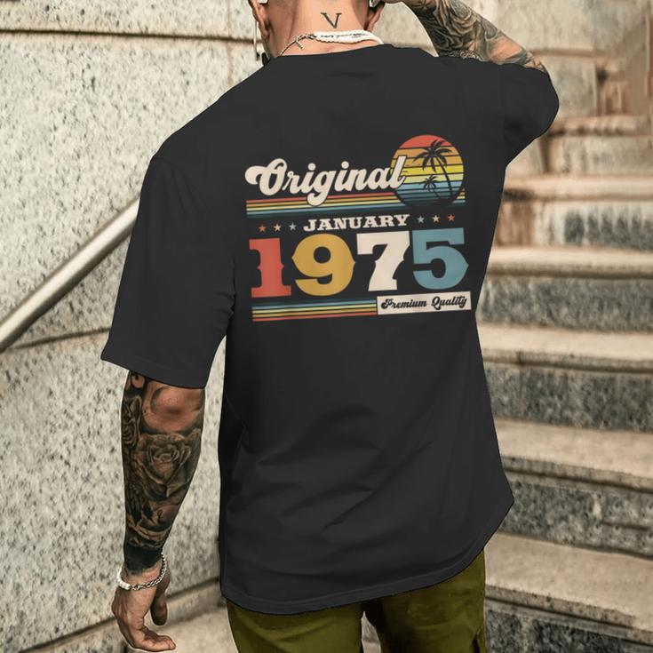 50Th Birthday Man Januaryintage 1975 T-Shirt mit Rückendruck Geschenke für Ihn