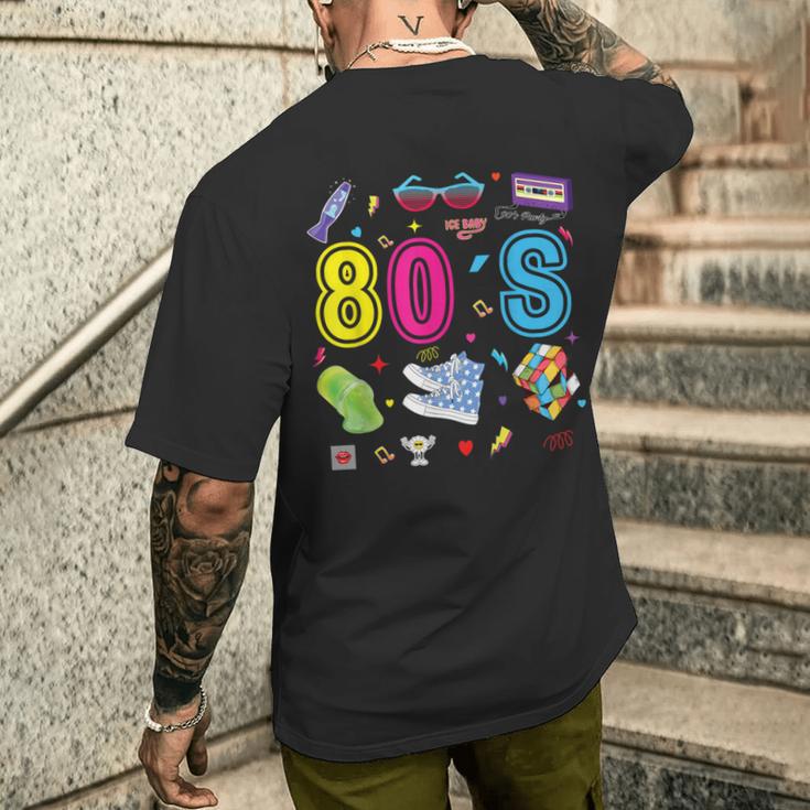 80S Theme Party 80S Costume I Love The 80S T-Shirt mit Rückendruck Geschenke für Ihn