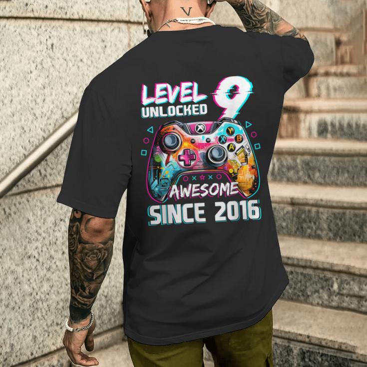 9Th Birthdayideo Game Level 9 Unlockedideo Player Boys T-Shirt mit Rückendruck Geschenke für Ihn