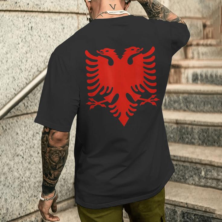 Albanian Flag Albania Eagle Shqip Shqiponja Albania T-Shirt mit Rückendruck Geschenke für Ihn