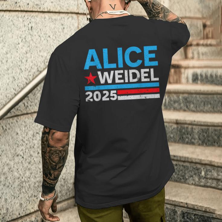 Alice Weidel Fan Item German Chancellor 2025 Alice Weidel Blue T-Shirt mit Rückendruck Geschenke für Ihn