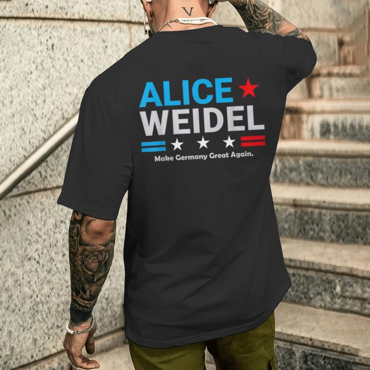 Alice Weidel Fan Item Germany Chancellor 2025 T-Shirt mit Rückendruck Geschenke für Ihn