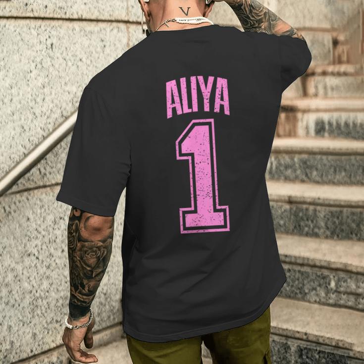 Aliya Supporter Number 1 Biggest Fan T-Shirt mit Rückendruck Geschenke für Ihn