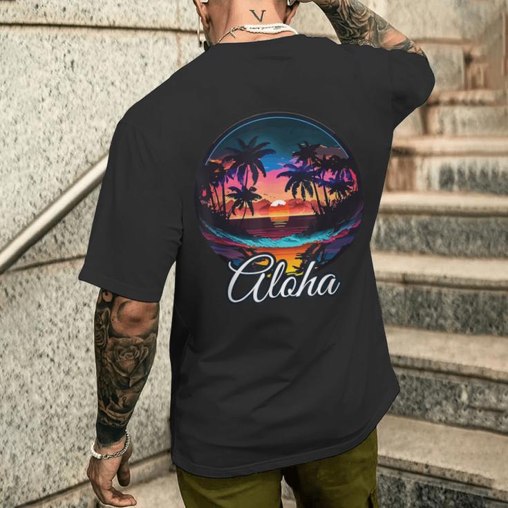 Aloha Hawaii The Hawaiian Island Palm Beach Maui Kauai T-Shirt mit Rückendruck Geschenke für Ihn