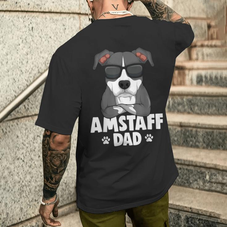 American Staffordshire Terrier Amstaff Papa Dog T-Shirt mit Rückendruck Geschenke für Ihn