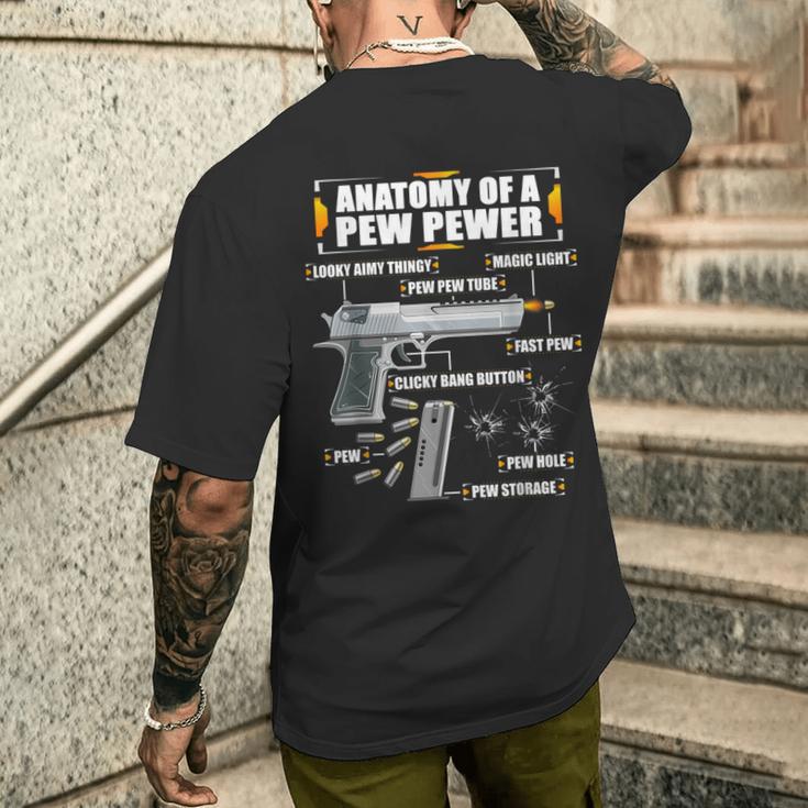 Anatomy Of A Pew Pewer Pistol 9 Mm Sports Shooting T-Shirt mit Rückendruck Geschenke für Ihn