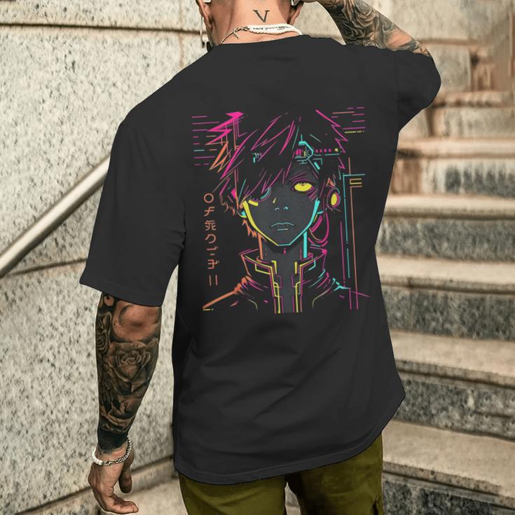 Anime Manga Motif Colourful Illustration Anime T-Shirt mit Rückendruck Geschenke für Ihn