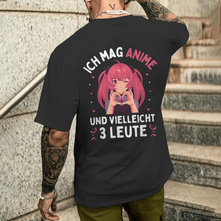 I Like Anime And Maybe 3 People Japanese Manga T-Shirt mit Rückendruck Geschenke für Ihn