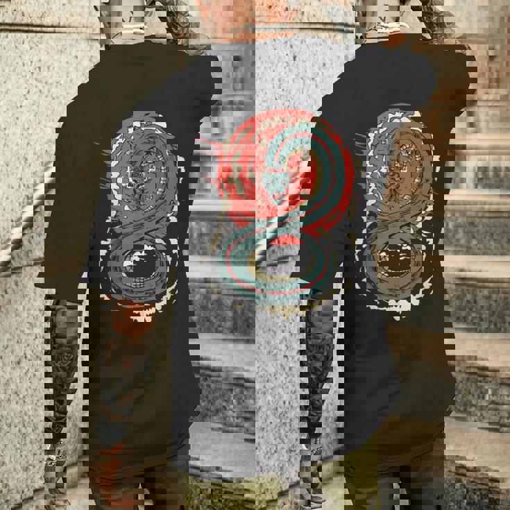 Art Japonais Kanji Dragon Japonais Sun Streetwearintage Rétro T-shirt imprimé au dos Cadeaux pour lui