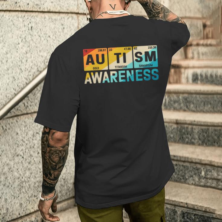 Autism Awareness Periodic Table Camiseta Hombre Estampado Espalda Regalos para él