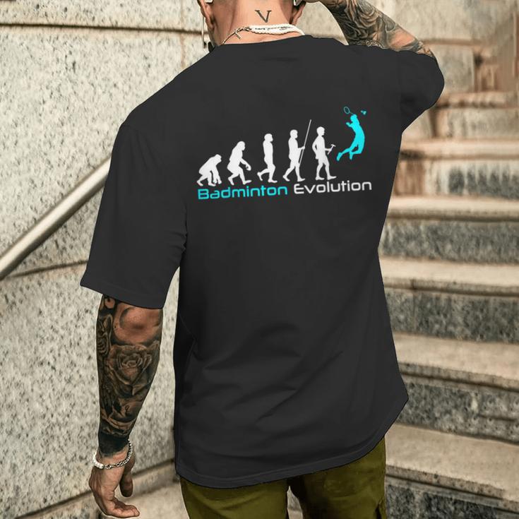 Badminton Evolution For Badminton Lovers T-Shirt mit Rückendruck Geschenke für Ihn