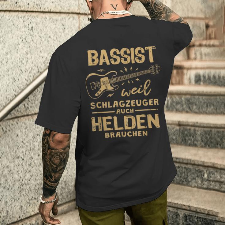 Bassist Weil Drummzeuger Auch Helden Nauch Bass T-Shirt mit Rückendruck Geschenke für Ihn