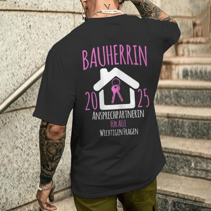 Bauherrin 2025 I Builder Construction Site T-Shirt mit Rückendruck Geschenke für Ihn