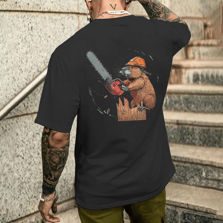 Beaver Lumberjack Chainsaw T-Shirt mit Rückendruck Geschenke für Ihn