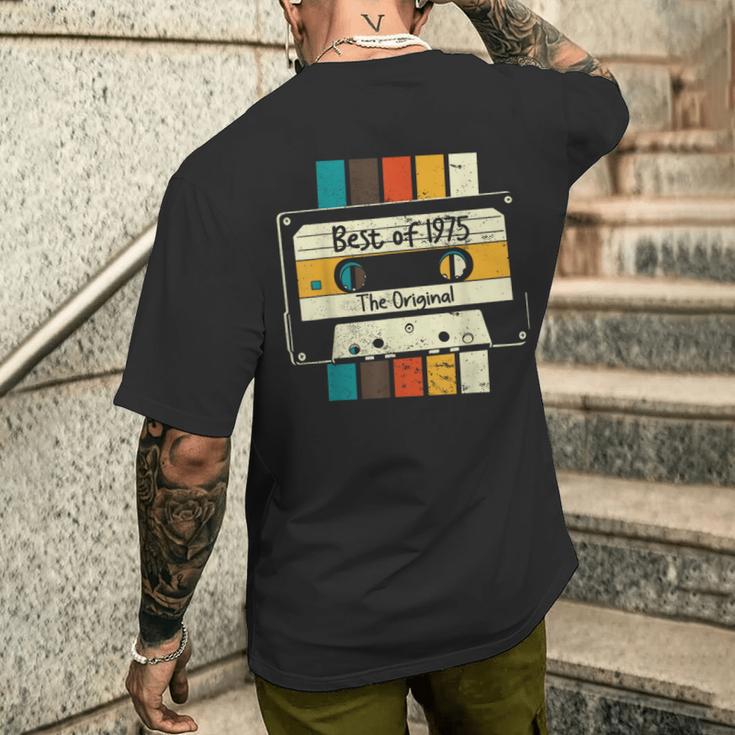 Best Of 1975 Retro Mixtape Cassette 49Th Birthday T-Shirt mit Rückendruck Geschenke für Ihn