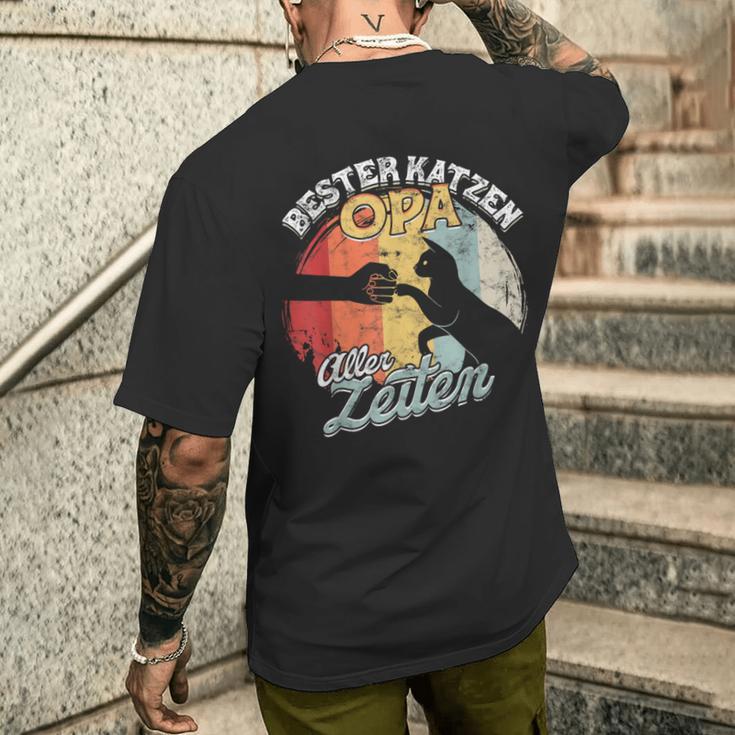 Best Cats Grandpa All Times Pet Cat Kitten S T-Shirt mit Rückendruck Geschenke für Ihn