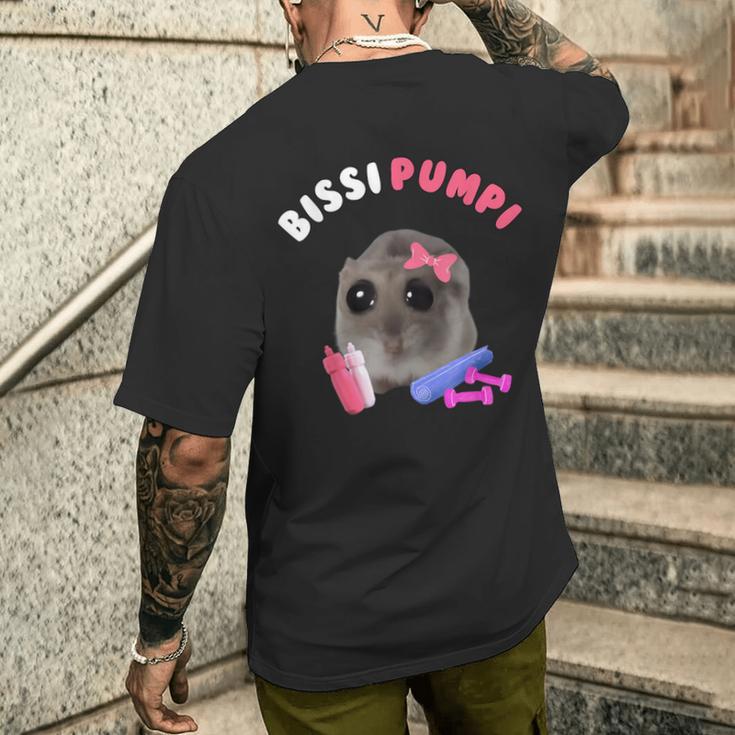 Bissi Pumpi Sad Hamster Cute Hamstie Memes Hamster T-Shirt mit Rückendruck Geschenke für Ihn