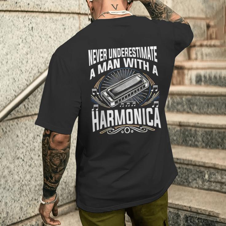 Blues Harp Harmonica T-Shirt mit Rückendruck Geschenke für Ihn