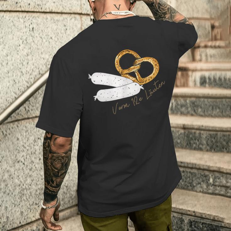 Boarisch Bavarian Sausage Bavarian Pretzel T-Shirt mit Rückendruck Geschenke für Ihn