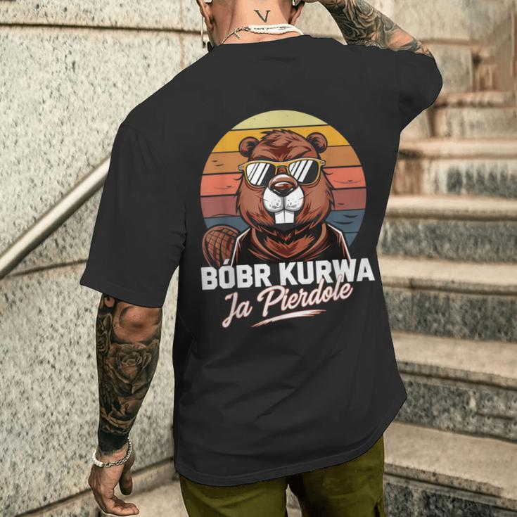 Bober Kurwa Meme Poland Beaver Costume Yes Pierdole Bóbr T-Shirt mit Rückendruck Geschenke für Ihn