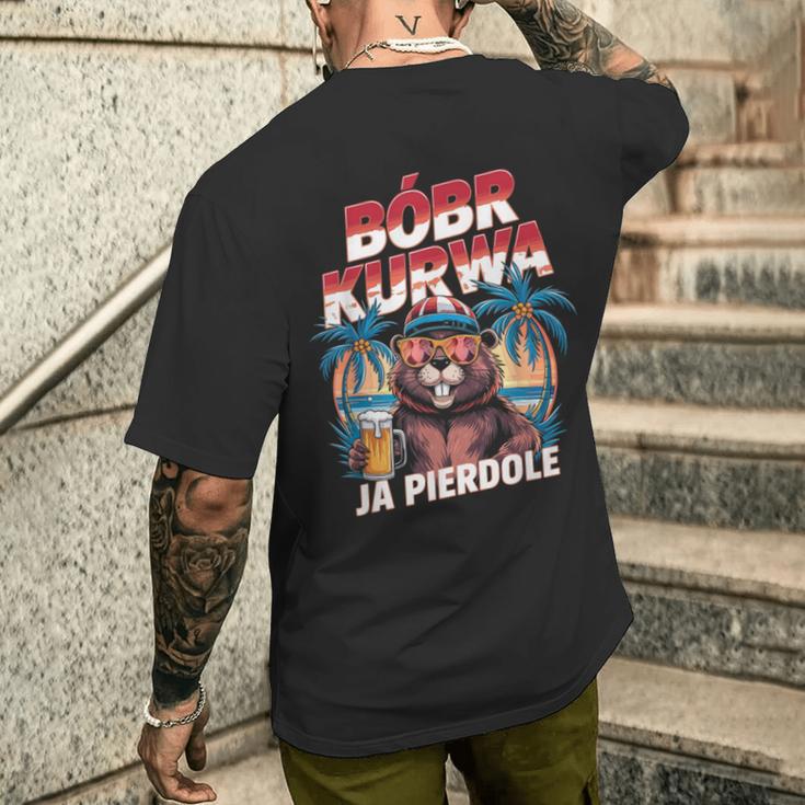 Bober Kurwa Meme Poland Beaver Costume Yes Pierdole Bóbr Kurwa T-Shirt mit Rückendruck Geschenke für Ihn