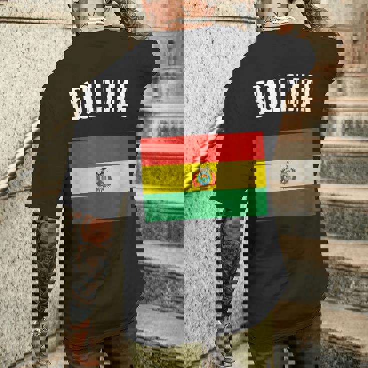 Bolivia Bolivian Flag Acation Travel Souvenir T-Shirt mit Rückendruck Geschenke für Ihn