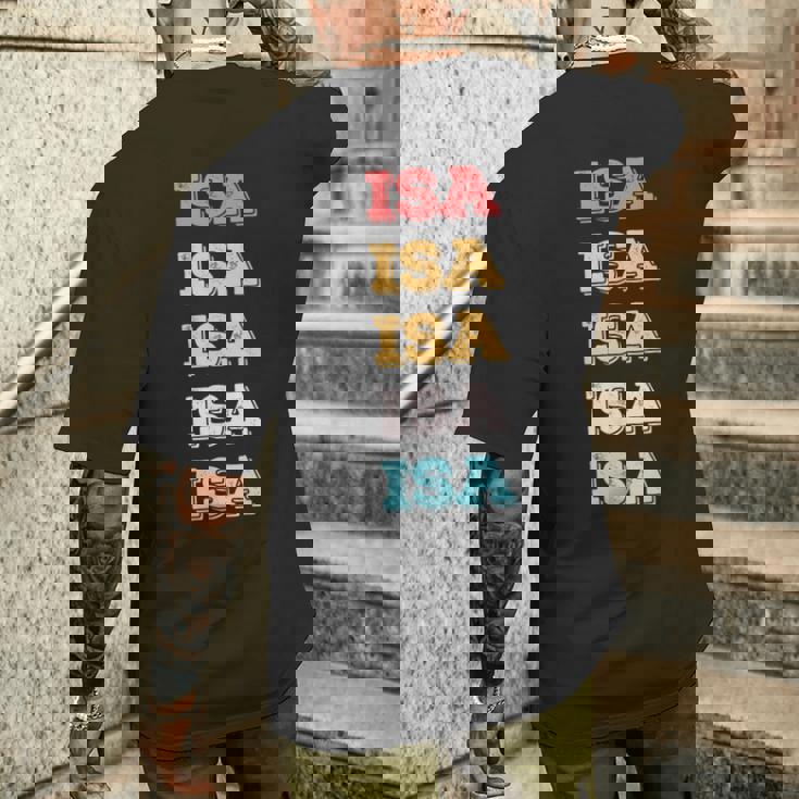 Bonito Regalo Personalizado Con Nombre Isa Camiseta Hombre Estampado Espalda Regalos para él