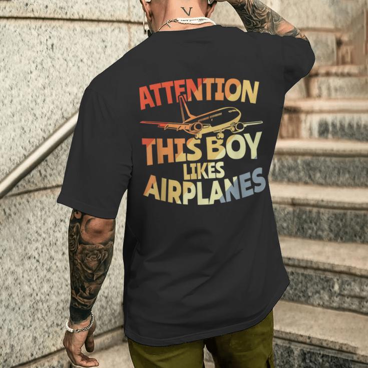 This Boy Likes Planes Aviation Boys T-Shirt mit Rückendruck Geschenke für Ihn