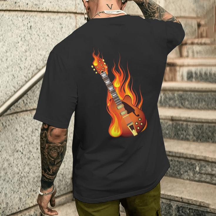 Brennede Rock Guitar Heavy Metal Music T-Shirt mit Rückendruck Geschenke für Ihn